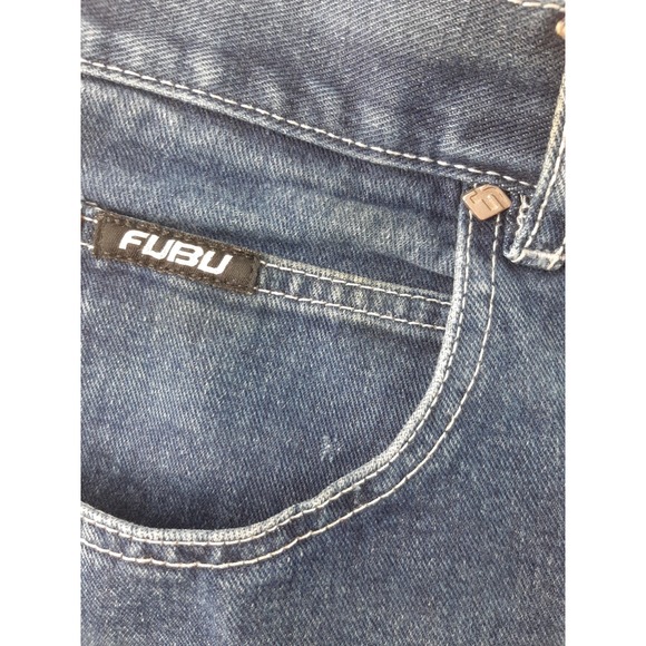 Vintage Fubu The Collection Women's Dark Wash Cropped Capri Denim Jeans 11/12 - Picture 7 of 8